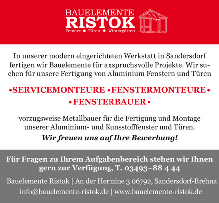 Ristok - Sucht Sie zur Verstärkung des Teams